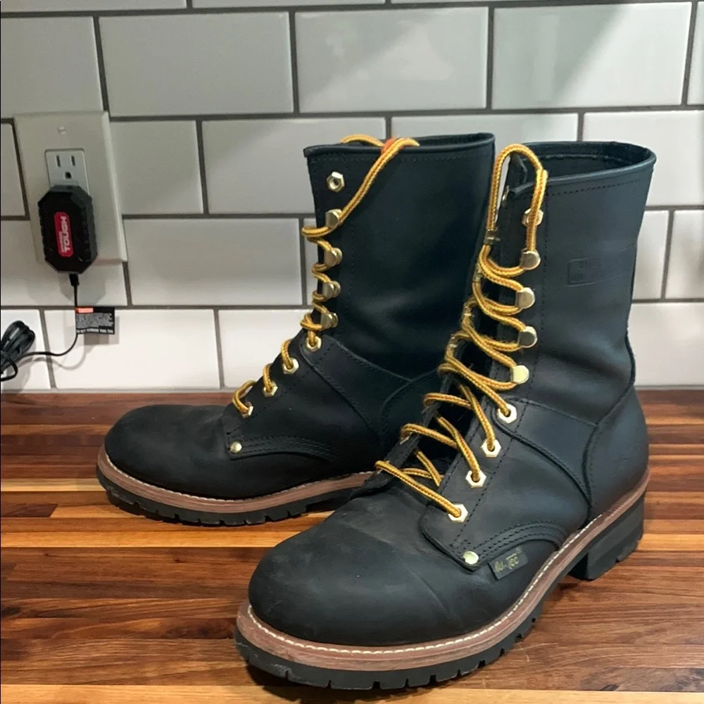 Ad Tec Black Leather Ankle-High Boots with Durable Sole - Picture 3 of 15